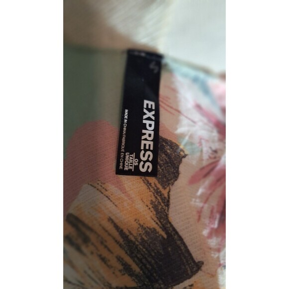 Express Womens Open Front Cardigan Top One Size Green Floral - Picture 6 of 6